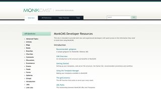 MonkCMS Developer Resources
