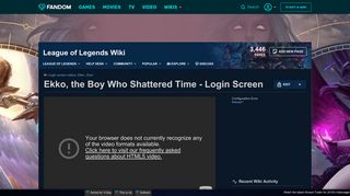 Video - Ekko, the Boy Who Shattered Time - Login Screen | League of ...
