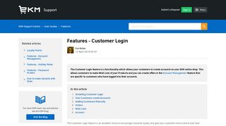 Features - Customer Login – EKM Support Centre