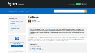Staff Login – EKM Support Centre
