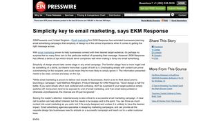 Simplicity key to email marketing, says EKM Response - EIN Presswire