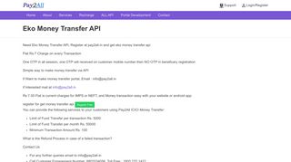 Eko Money Transfer API, Mone Tranfer Portal - Pay2All