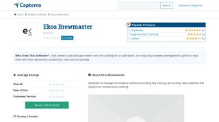 Ekos Brewmaster Reviews and Pricing - 2019 - Capterra