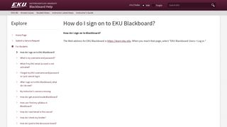 How Do I Sign On To EKU Blackboard? | Blackboard Help | Eastern ...