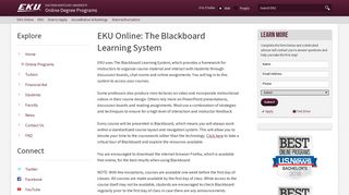 EKU Online: The Blackboard Learning System | Online Degree ...