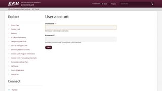 User Account | Colonel Card | Eastern Kentucky University