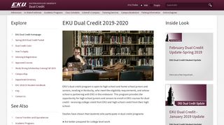 EKU Dual Credit 2018-2019 | Dual Credit | Eastern Kentucky University