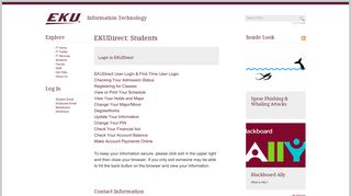 EKUDirect: Students | Information Technology