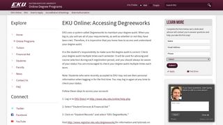 EKU Online: Accessing Degreeworks | Online Degree Programs