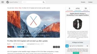 Fix Mac OS X El Capitan will not start up after update - AppleToolBox