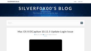 Mac OS X ElCapitan 10.11.5 Update Login Issue - Silverf0x00's Blog