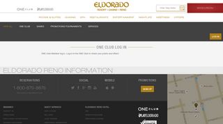 ONE Club Log In | Eldorado Reno