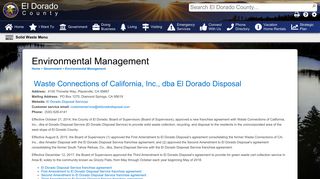 El Dorado Disposal - El Dorado County