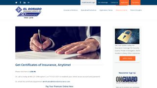 Certificates of Insurance | El Dorado Insurance Agency