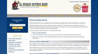 Online Statements - El Dorado Savings Bank