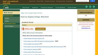 East Los Angeles College: Web Email