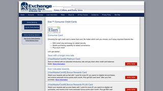 Elan™ Consumer Credit Card information | Exchange State Bank ...