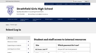 School Log in - Strathfield Girls High School