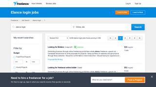 Elance login Jobs, Employment | Freelancer