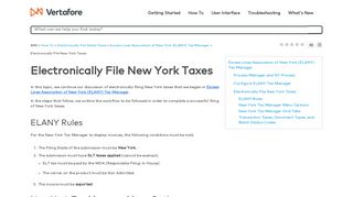 Electronically File New York Taxes - Vertafore
