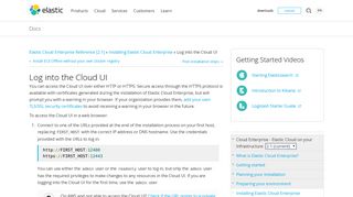 Log into the Cloud UI | Elastic Cloud Enterprise Reference [2.0] | Elastic