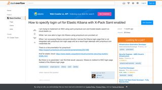 How to specify login url for Elastic Kibana with X-Pack Saml ...