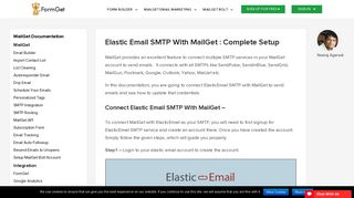 Elastic Email SMTP With MailGet : Complete Setup | FormGet