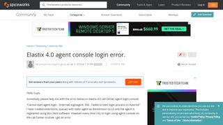 Elastix 4.0 agent console login error. - Asterisk PBX - Spiceworks ...