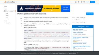 Python post cookie with requests - Stack Overflow