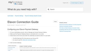 Elavon Connection Guide – myfrontdesk