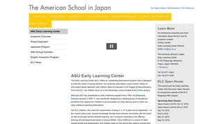ASIJ Early Learning Center - The American School in Japan