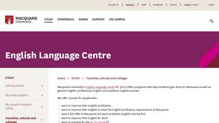 English Language Centre - Macquarie University - Student Portal