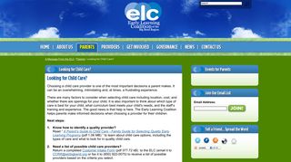 Looking for Child Care? / Parents / A Message From the ELC - ELC