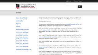eLearning Commons log-in page to change, move under CAS - EITS