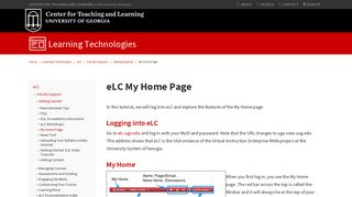 eLC My Home Page | Center for Teaching and Learning