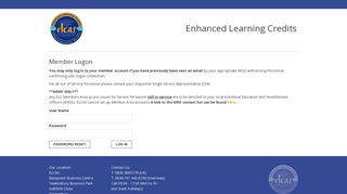 Member Logon - Enhanced Learning Credits