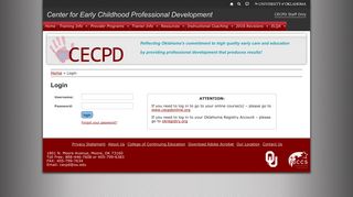 Login - CECPD - The University of Oklahoma