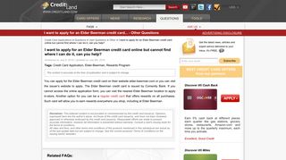 FAQ: I want to apply for an Elder Beerman credit card... - Credit-Land ...