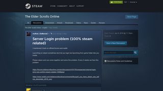 Server Login problem (100% steam related) :: The Elder Scrolls Online ...