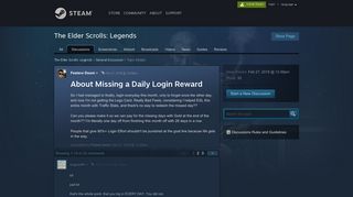 About Missing a Daily Login Reward :: The Elder Scrolls: Legends ...