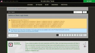 Update on Steam Login Issues — Elder Scrolls Online