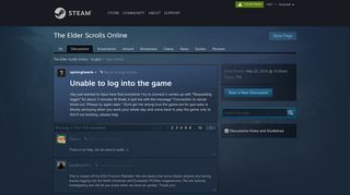 Unable to log into the game :: The Elder Scrolls Online English