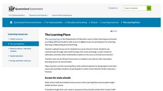 The Learning Place | Education and training | Queensland Government
