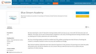 Blue Stream Academy Company Info - eLearning Industry