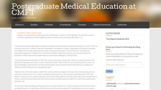 Postgraduate Medical Education at CMFT