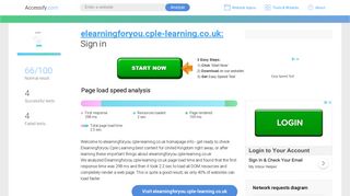 Access elearningforyou.cple-learning.co.uk. Sign in