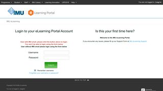 IMU eLearning: Log in to the site