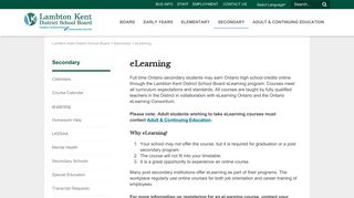 eLearning - Lambton Kent District School Board