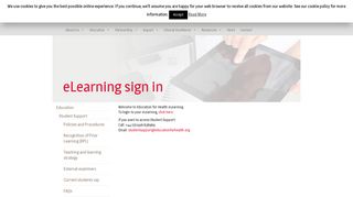 eLearning sign in - Education for Health