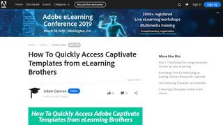 How To Quickly Access Captivate Templates from eLearning Brothers ...